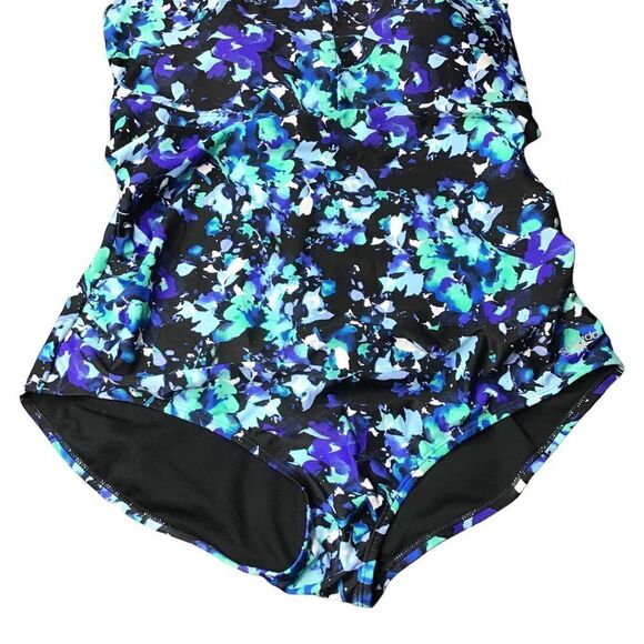 Speedo Blue Floral Halter Bathing Suit - Picture 5 of 10